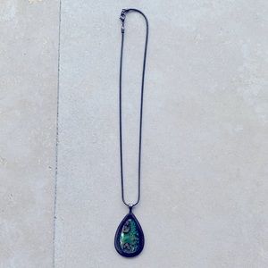 Authentic abalone shell and silver necklace